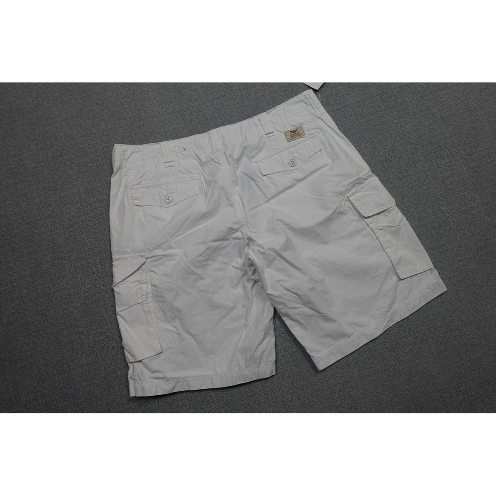 Polo Ralph Lauren Cargo Shorts Mens 36 White Canvas Classic Fit Utility Pockets